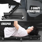 DNA MOTORING 36 Inches Folding 2 in 1 Rolling Z Creeper, Adjustable Roller - Image 7