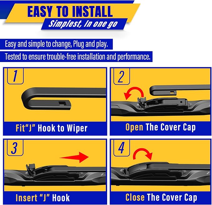 3 wipers Replacement for 2010-2022 Toyota 4Runner, Windshield Wiper Blades - Image 8