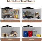 8X6 FT Outdoor Storage Shed, Metal Garden Shed - Image 9