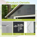 10' x 8' XL Outdoor Storage Shed, Sturdy Metal Building w/Lockable Doors - Image 4