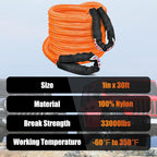 Nilight Kinetic Recovery Rope 33000 LBS 1" x 30ft Snatch Strap Heavy Duty - Image 8