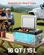 VEVOR 12 Volt Refrigerator 16 Qt, Portable Mini Car Fridge - Image 2