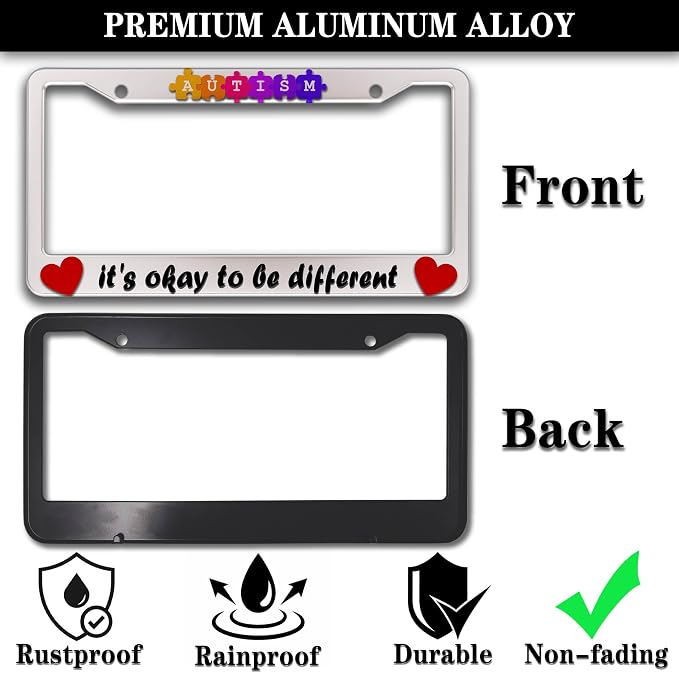 Automotive Exterior Accessories Multicolor License Plate Frames Autism It’s - Image 3