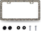 Snake Skin Print License Plate Frame Brown Animal Texture License Plate Holder by MUAWUOIK