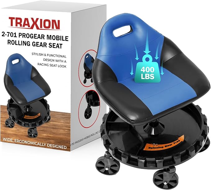 Traxion 400lb Capacity 2-701 Blue Progear Mobile Rolling Gear Seat by TraXionEngineeredProducts
