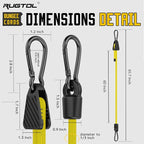 Bungee Cords with Hooks, 60 Inch Yellow Adjustable Bungee Cords with Carabiner - Image 5