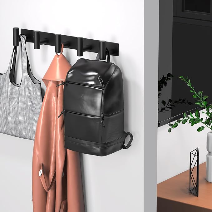 Coat Rack Wall Mounted with 5 Hooks, Metal Wall Hooks - Image 6