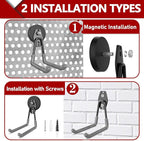 3-H Heavy Duty Magnet Garage Hooks 2 Pack, Extra Large Strong Magnetic Hooks - Image 2