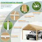 COBIZI Carport Canopy 12x20 Heavy Duty Car Tent Garage, Galvanized Frame Car - Image 4
