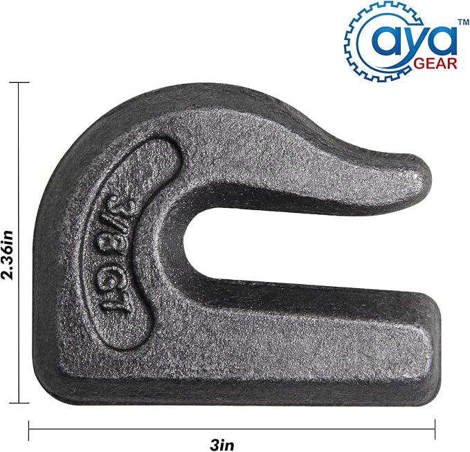 Weld-on Grab Chain Hook 3/8-in Heavy Duty Tow Hook G70 Forged Steel Tractor - Image 3