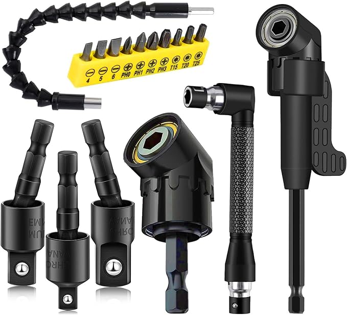17pcs Flexible Drill Bit Extension, Include 3pcs Rotatable Socket Adapter 2pcs by CIGOTU