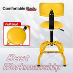 Shop Stool with Backrest, Mechanic Garage Stool - Image 6