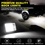 Nicoko 8 Pods 6000K pure White Rock lights Aluminum 9-30V Underglow Lights IP68 - Image 2
