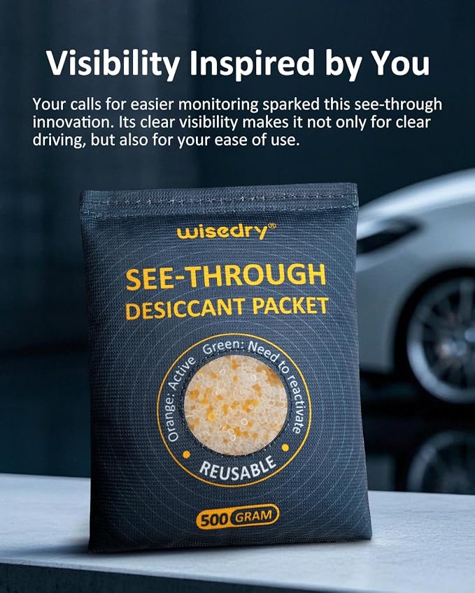 wisedry 2 x 500 Gram See-Through Silica Gel Packets, Color-Indicating Desiccant - Image 4