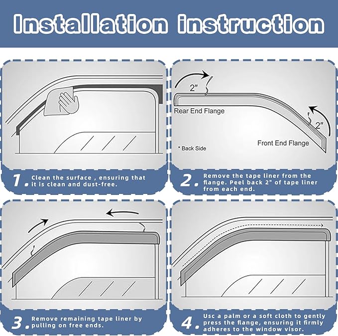 Window Visors Rain Guards fits 2014-2018 Forester, Out-Channel Window Wind - Image 5