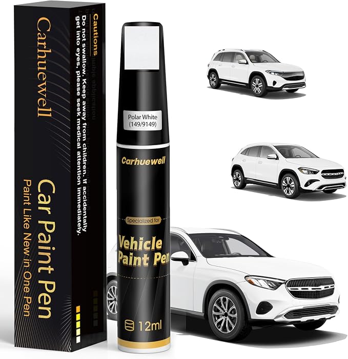 Polar White Touch Up Paint Compatible by Carhuewell