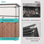 Outdoor Storage Cabinet with Adjustable Shelves, Large Metal Frame Garden Shed - Image 3