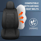 Leather Car Seat Covers, Breathable and Waterproof Seat Cover Full Set - Image 4