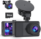 Dash Cam Front and Rear, 2.5K+1080P Dual Dash Camera by AIPLUGER