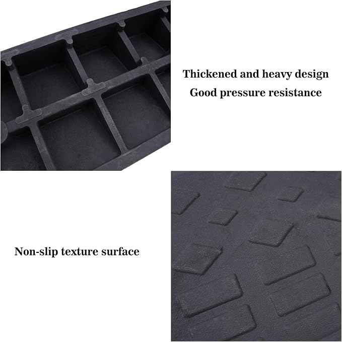 2 Pack 4'' Rise Rubber Curb Ramp Heavy Duty Loading Rubber Curb Ramps 22000lbs - Image 4