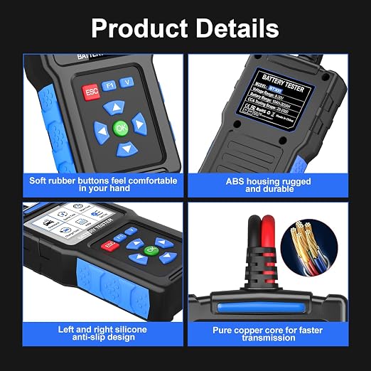 Car Battery Tester 12V 24V, Topdiag BT300 Auto Battery Load Tester, 20-2000 CCA - Image 9