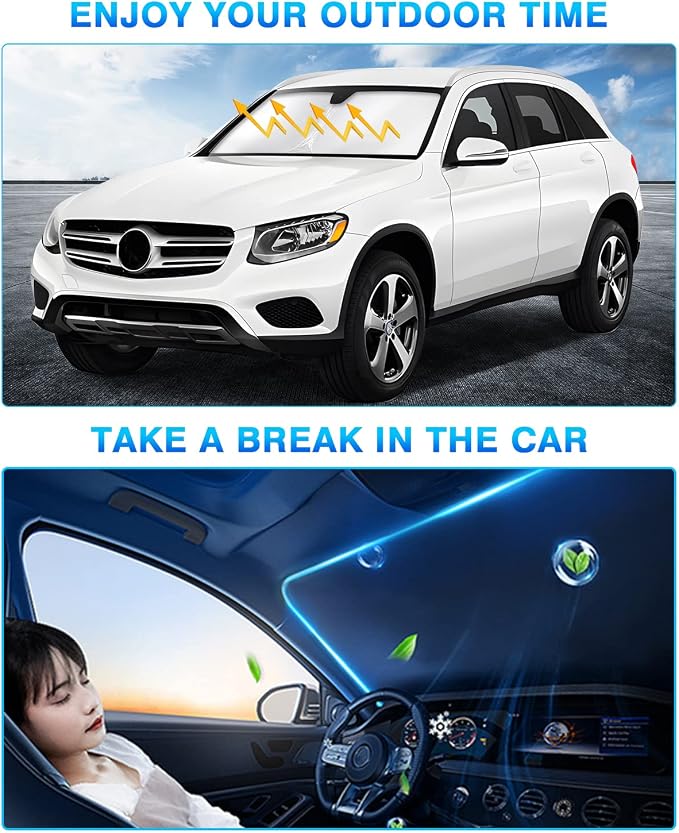 KUST Windshield Sun Shade for Chrysler 200 2011-2018 Window Shade Sun Visor - Image 5