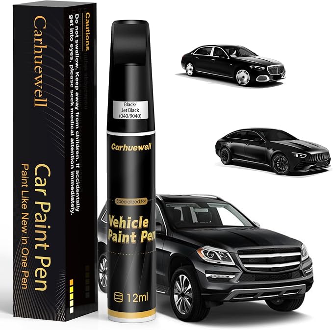 Black/Jet Black Touch Up Paint Compatible by Carhuewell