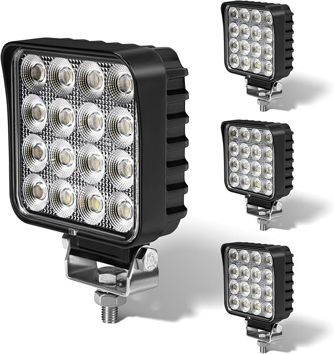 4.3" 12V LED Flood Lights 46W, 24 Volt Work Lights by VEGITOR