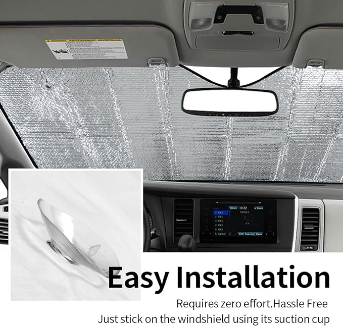 Marble Car Windshield Sunshade Front Window Sun Visor Protector Foldable Shield - Image 7