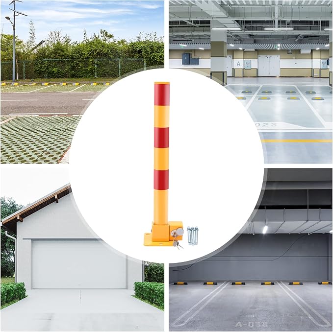 23In Q195 Iron Pipe Safety Bollard Yellow & Red Parking Barrier, Automatic - Image 7