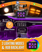 Auxbeam RGB 6 Gang Switch Panel RA60 Auto-Dimmable Switch Panel w/Momentary - Image 2