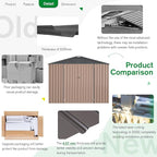 U-MAX 8x6 Storage Sheds & Outdoor Storage, Small Outdoor Storage Garden Outside - Image 6
