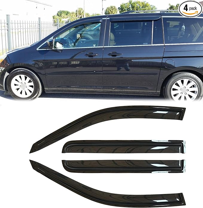 94029 Sunproof Waterproof Side Window Wind Deflector, Window Visor fit by Puermto