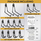 TICONN 12 Pack Heavy Duty Garage Hooks, Steel Utility Wall Storage Hooks - Image 4