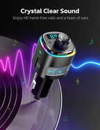 Nulaxy Bluetooth FM Transmitter, QC3.0 Fast Charge Bluetooth Car Adapter - Image 5