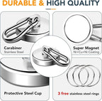MIKEDE Strong Magnetic Hooks, Heavy Duty 110LBS+ Swivel Neodymium Magnets - Image 3