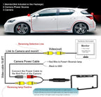 JPP License Plate Backup HD Camera, Rear View Camera 170° Viewing Angle - Image 6