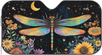 Floral Dragonfly Car Sun Shade Windshield Sunshade Foldable Front Window Shield - Image 8