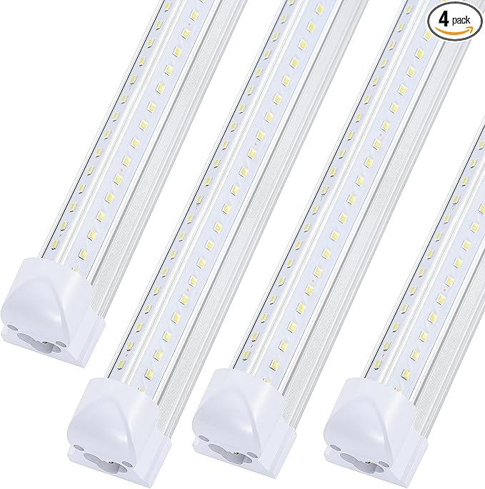 4 Pack, Led Shop Lights, 8FT Led Shop Light, 100W 6000K 15000LM Clear White by DOUYIDOUBEST-LEDLIGHTING