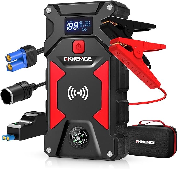 Car Jump Starter, 6000A Peak 26800mAh 12V Car Battery Starter, by FNNEMGE