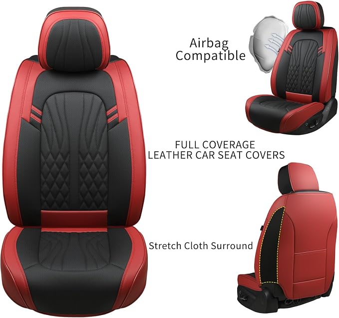 Leather Car Seat Covers, Car Seat Protector Waterproof, Seat Covers Full Set - Image 7