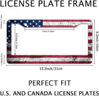 Vintage American Flag License Plate Frame, Retro USA Flag License Plate Holder - Image 2