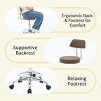Salon Rolling Chair, Adjustable Stool - Image 5