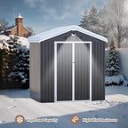 8X6 FT Outdoor Storage Shed, Metal Garden Shed - Image 5