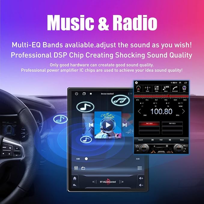 Kunfine Tesla Style Car CarPlay Android Auto Navigation Stereo GPS Radio - Image 6