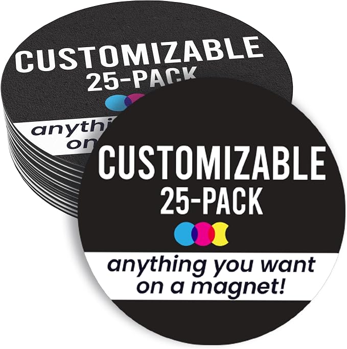 Magnet Me Up Customizable 30 Mil Round Magnet- 5”, 25 PK Weatherproof Car Magnet by MagnetMeUp