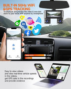 Dash Cam 360°, Dash Camera for Cars Front and Rear Inside, 4 Channel 4K/2K FHD - Image 6