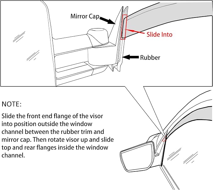 Sun/Rain Guards Window Visors Compatible - Image 5