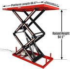 2200 lbs Capacity Stationary Powered Hydraulic Double Scissor Lift Table - Image 2