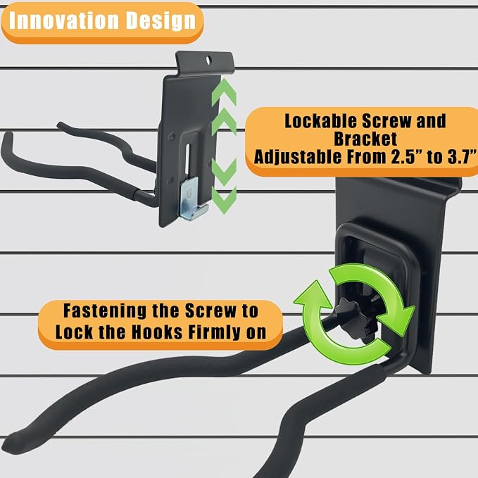 Adjustable Slatwall Hooks, Lockable Slatwall Weedeater Hanger, String Trimmer - Image 2